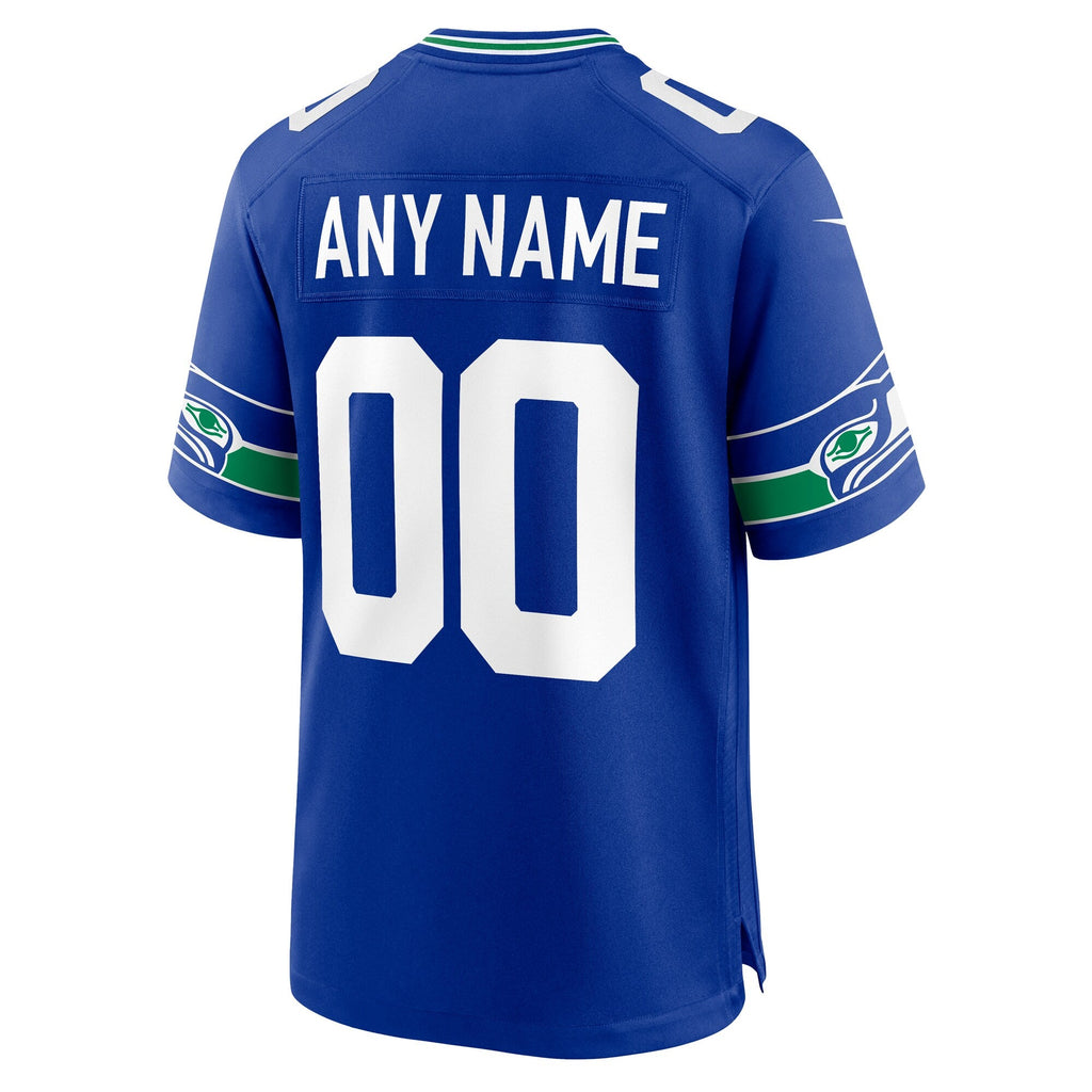 Seattle Seahawks Nike Royal Throwback Custom Jersey