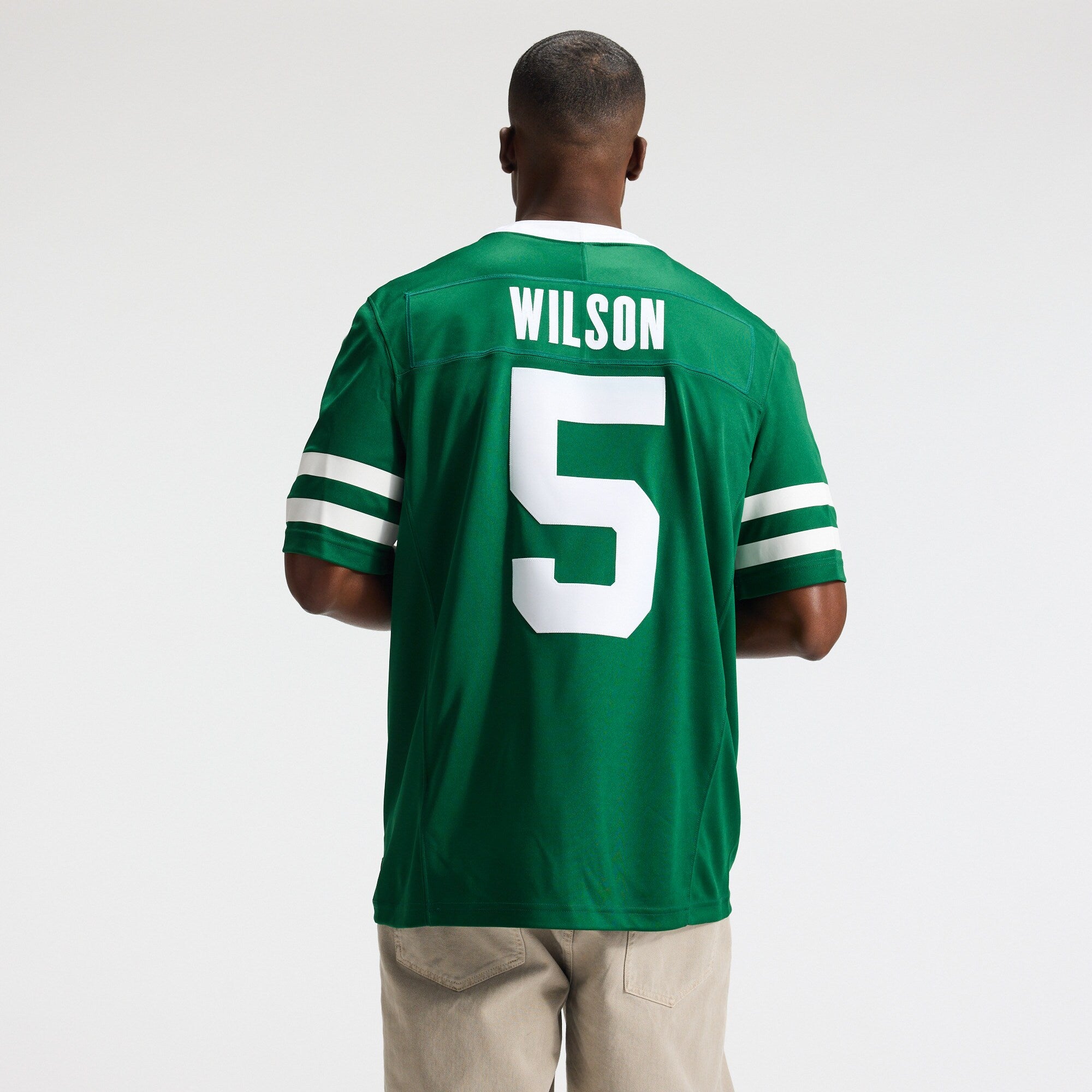 New York Jets Garrett Wilson Nike Legacy Green Team Vapor F.U.S.E. Stitched Limited Jersey