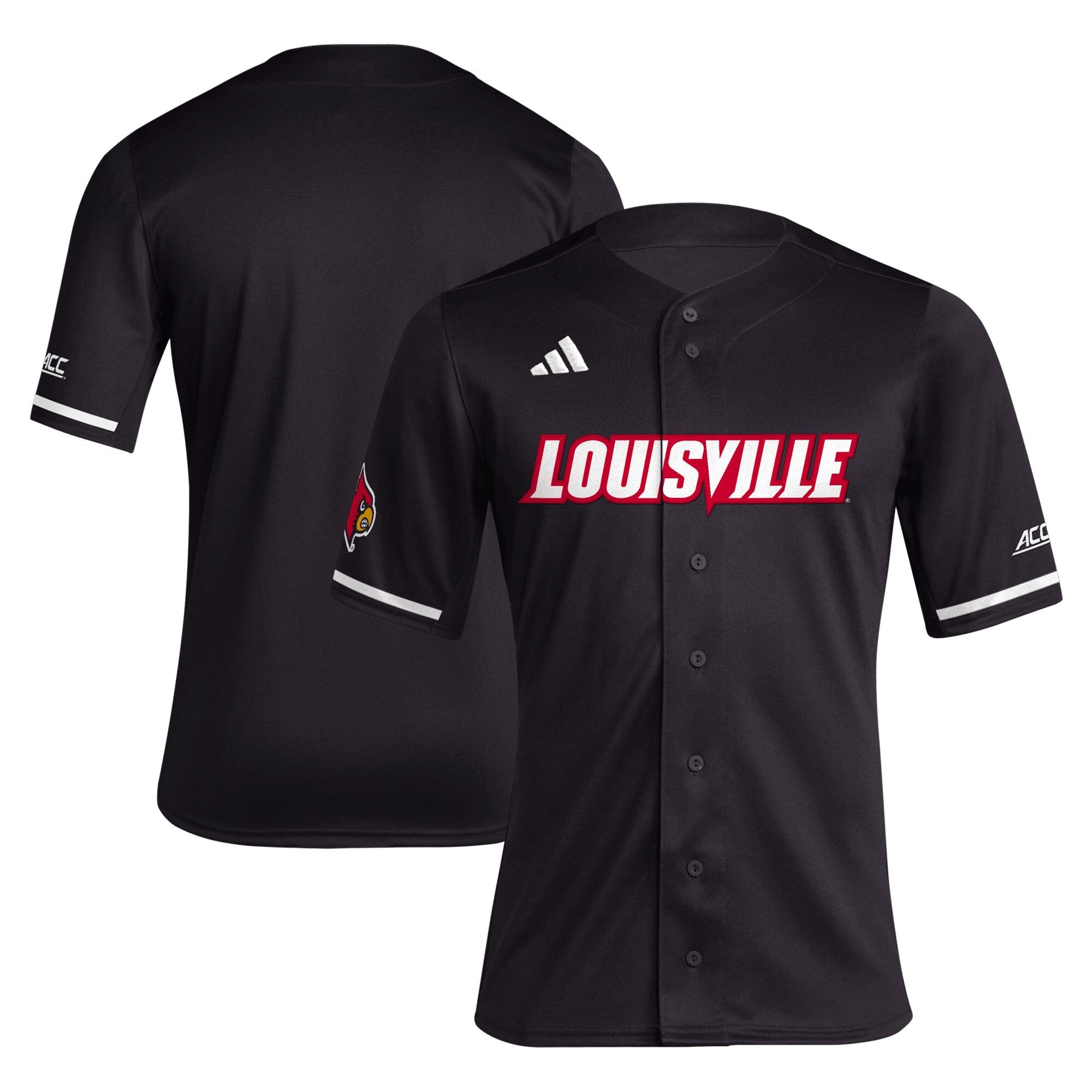 adidas Black Louisville Cardinals Replica Baseball Jersey