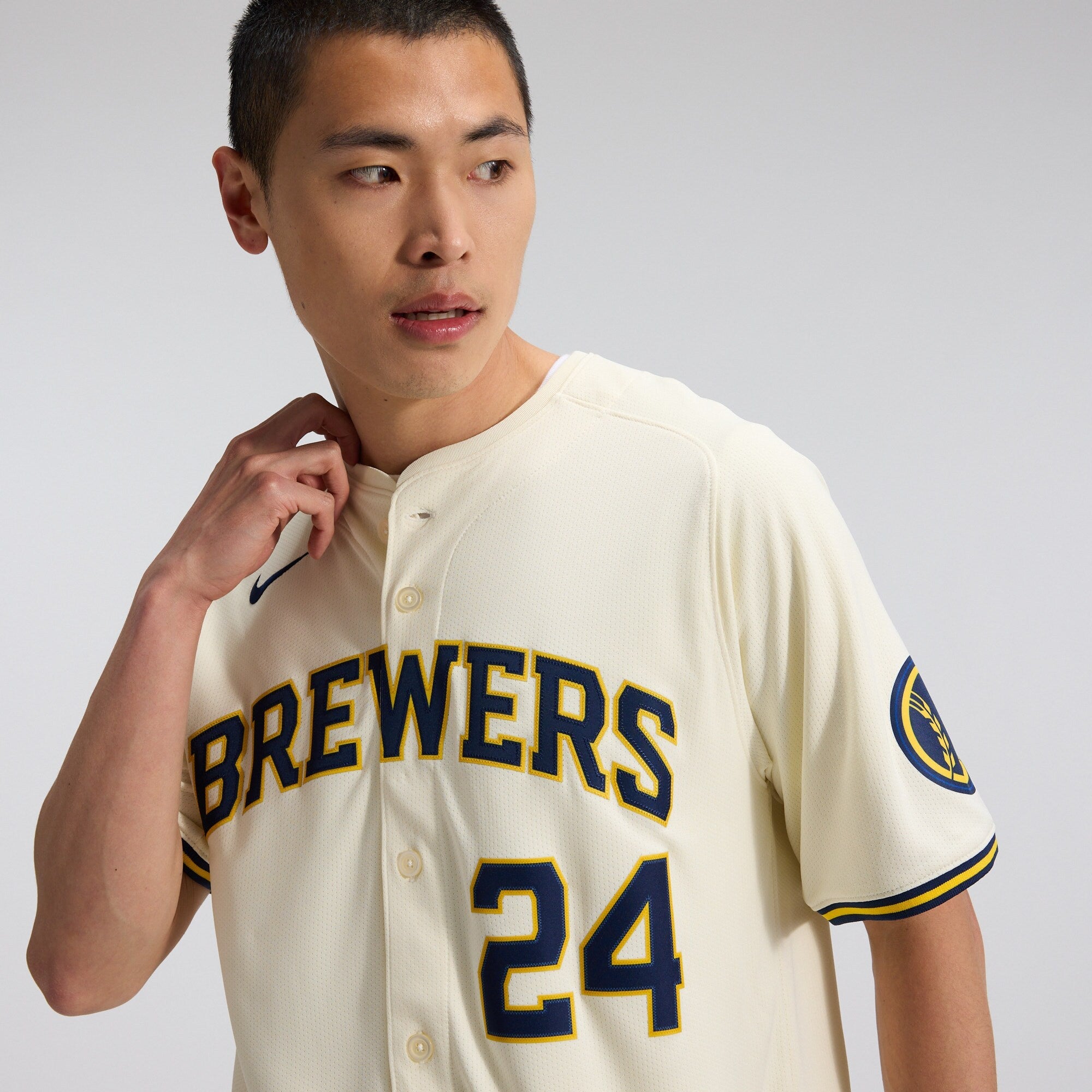 Milwaukee Brewers William Contreras Nike Cream Home Limited Player Jersey