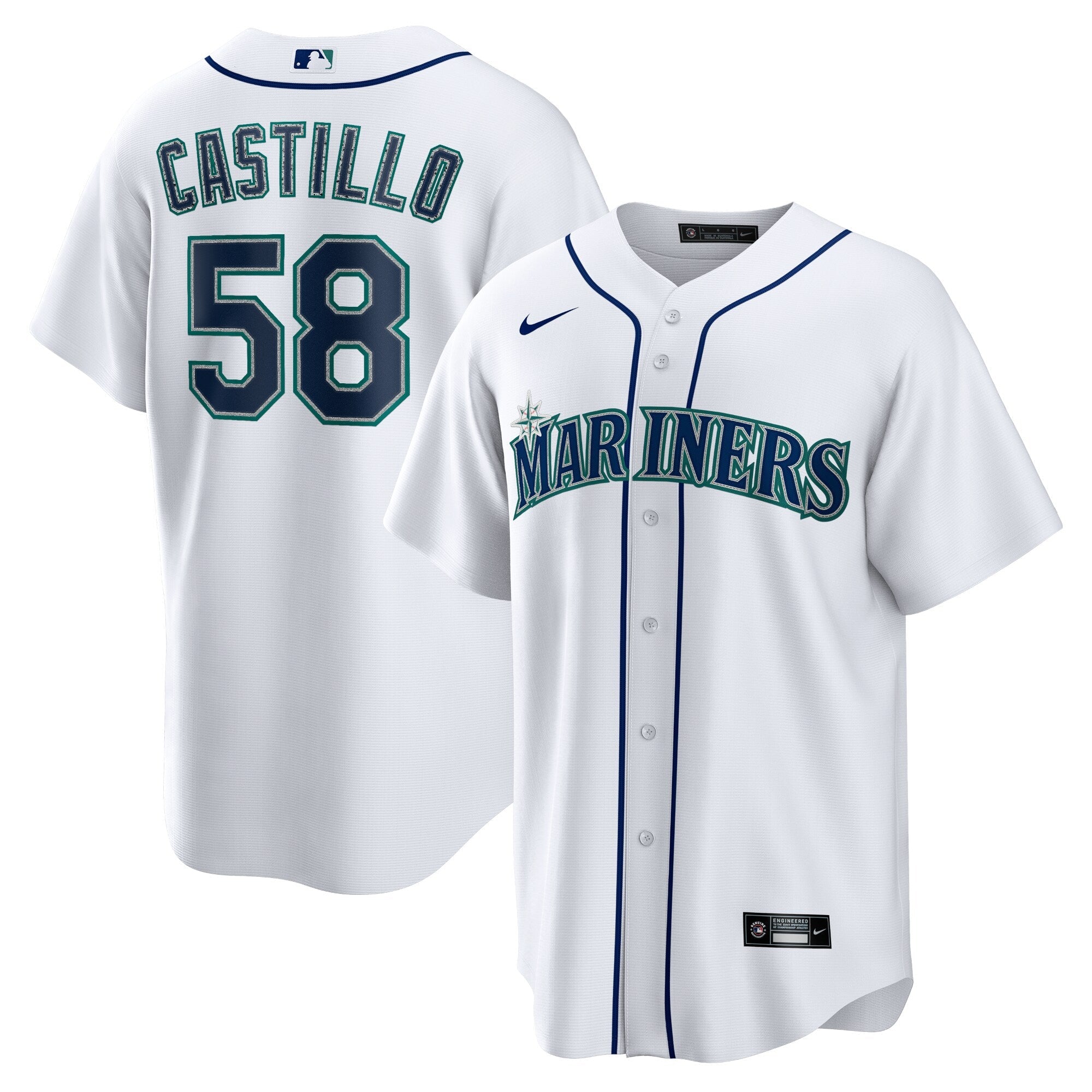 Seattle Mariners Luis Castillo Nike White Home Replica Jersey