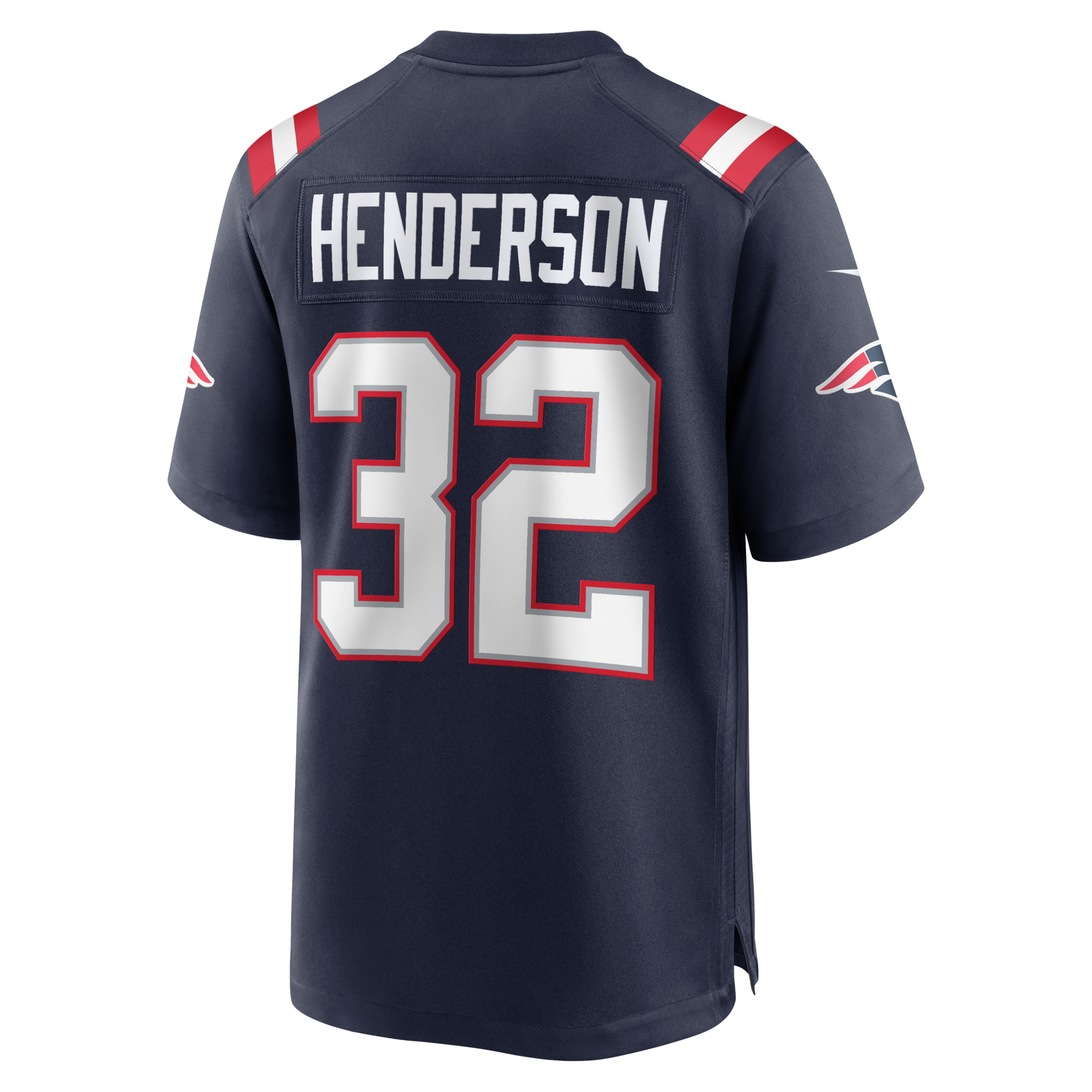 New England Patriots TreVeyon Henderson Nike Navy 2025 NFL Draft Game Jersey
