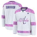 Washington Capitals Fanatics White Hockey Fights Cancer Survivor Practice Jersey