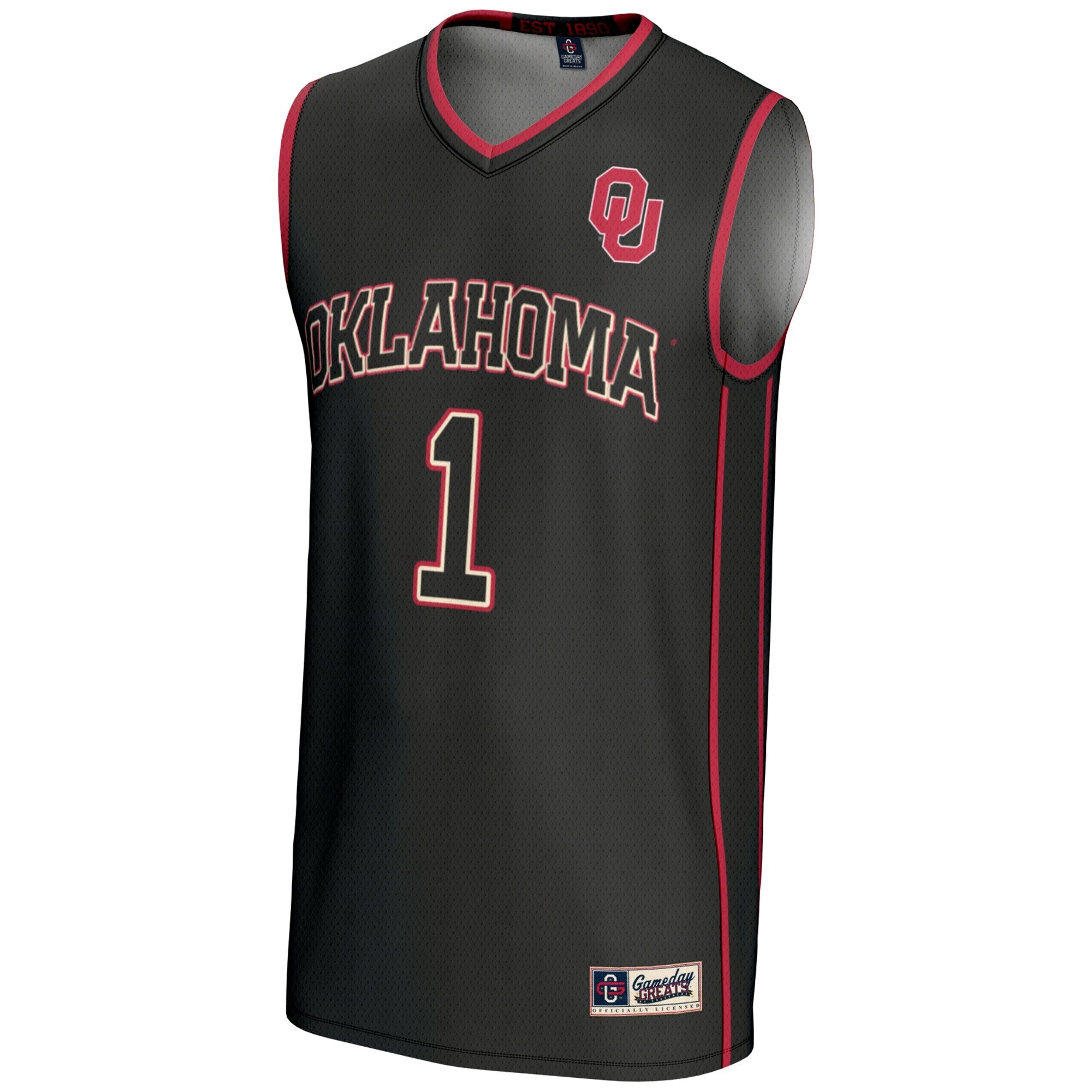 GameDay Greats #1 Black Oklahoma Sooners Lightweight Basketball Jersey
