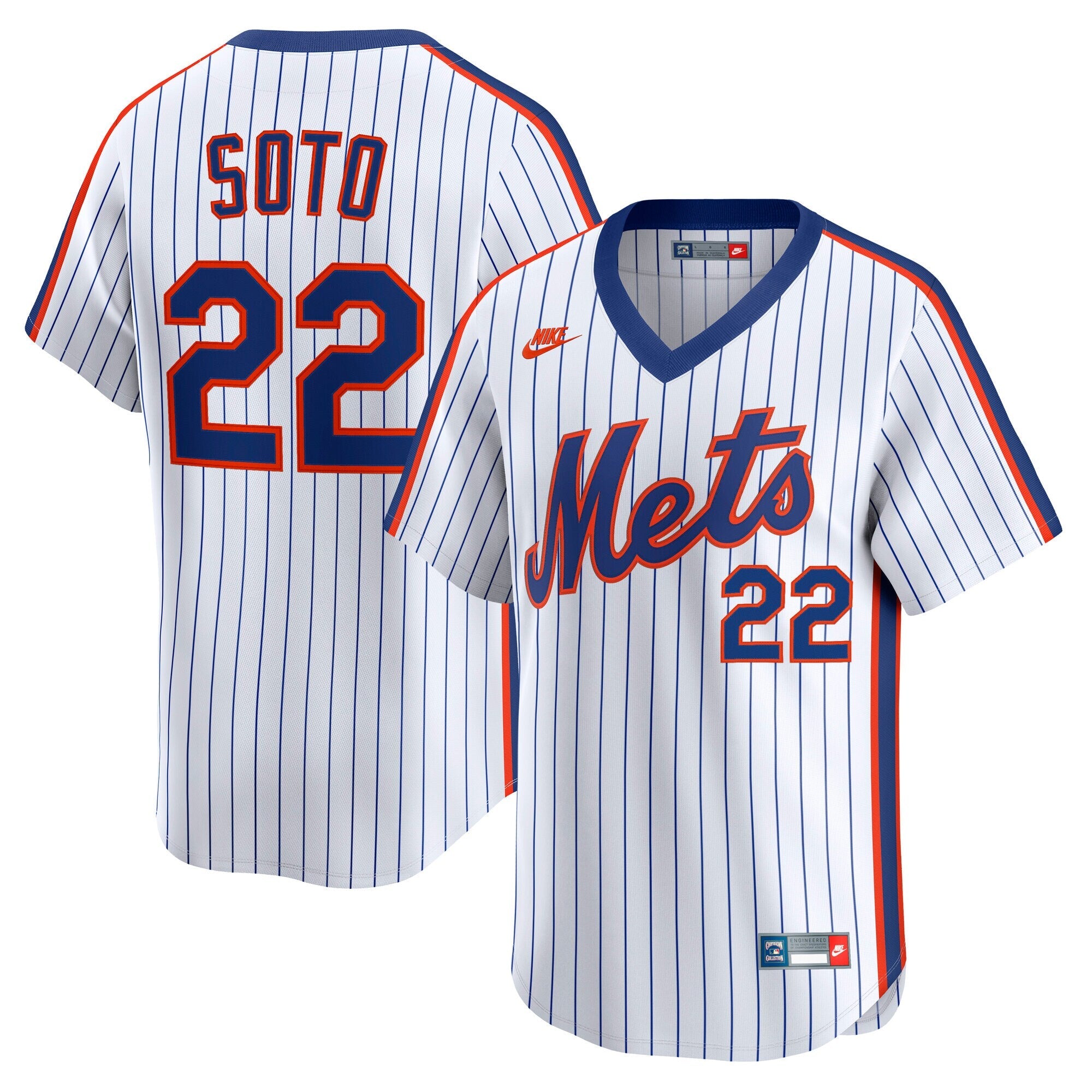 New York Mets Juan Soto Nike White Cooperstown Collection Limited 40th Anniversary Jersey
