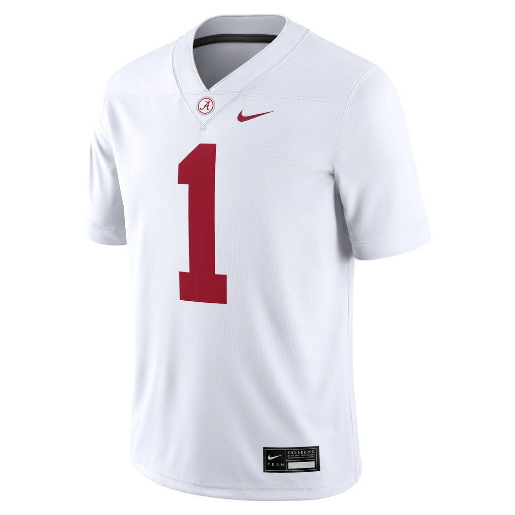 Nike #1 White Alabama Crimson Tide Game Jersey