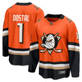 Anaheim Ducks Lukas Dostal Fanatics Orange Home Breakaway Jersey