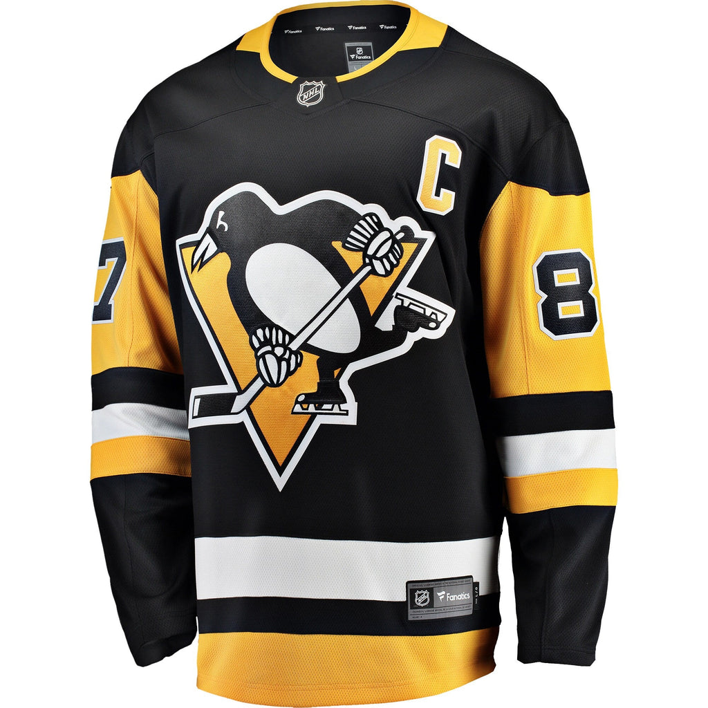 Pittsburgh Penguins Sidney Crosby Fanatics Black Captain Patch Home Breakaway Jersey