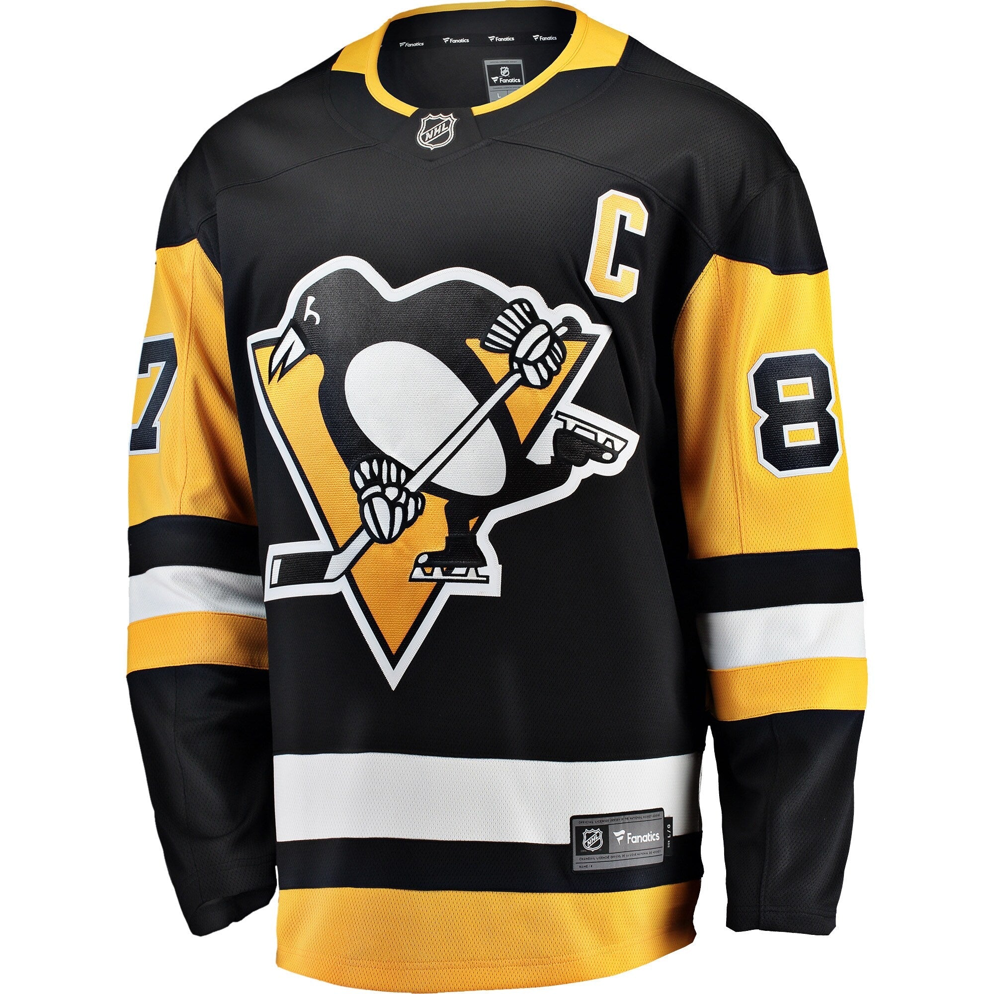 Pittsburgh Penguins Sidney Crosby Fanatics Black Captain Patch Home Breakaway Jersey