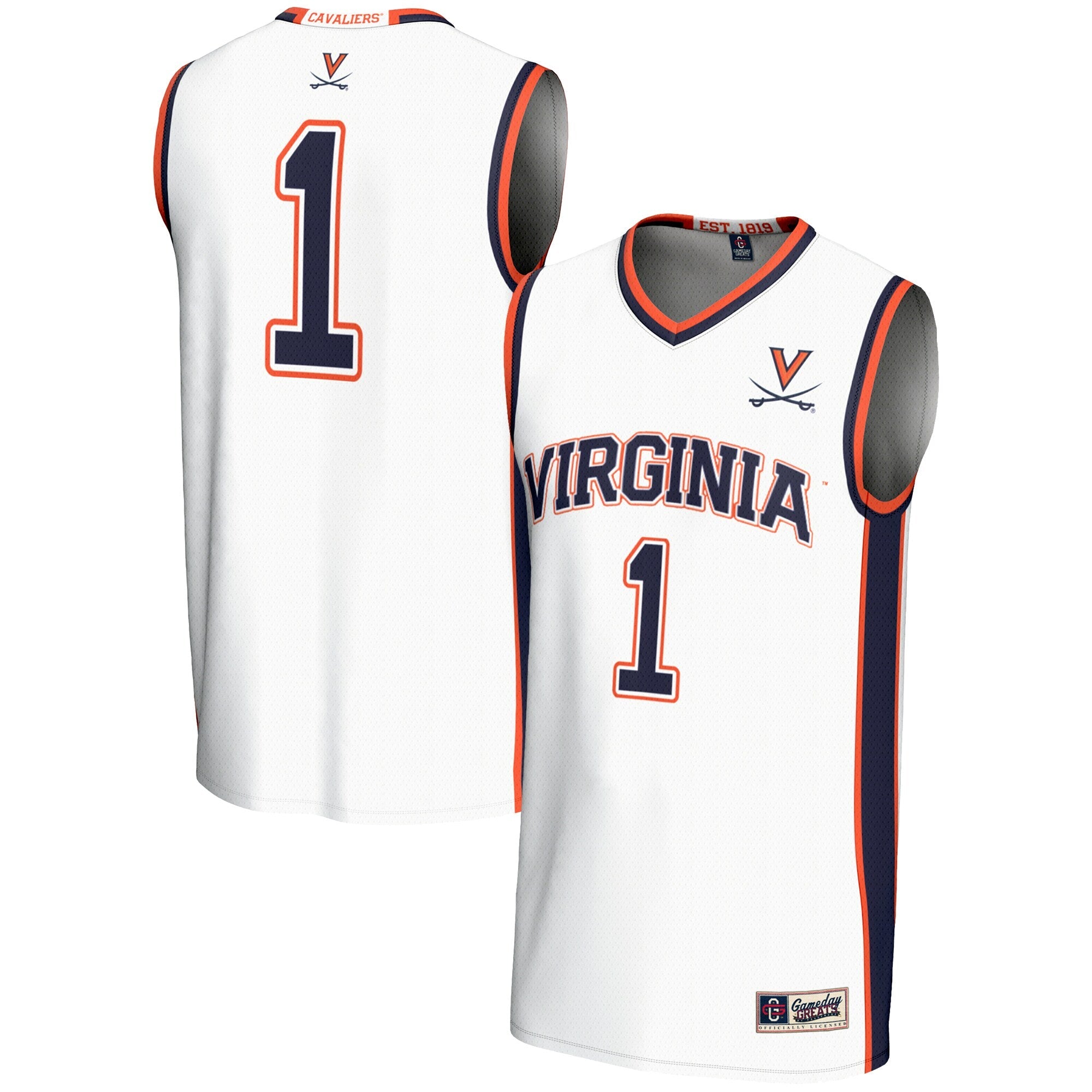 Male GameDay Greats #1 White Virginia Cavaliers Lightweight Basketball Jersey