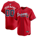 Atlanta Braves Nike Red Alternate Limited Custom Jersey