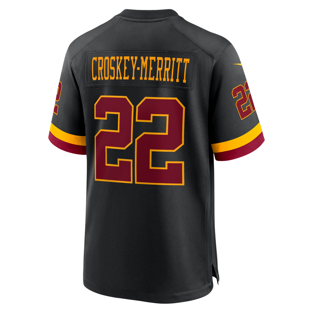 Washington Commanders Jacory Croskey-Merritt Nike Black Hail Raiser Alternate Game Jersey