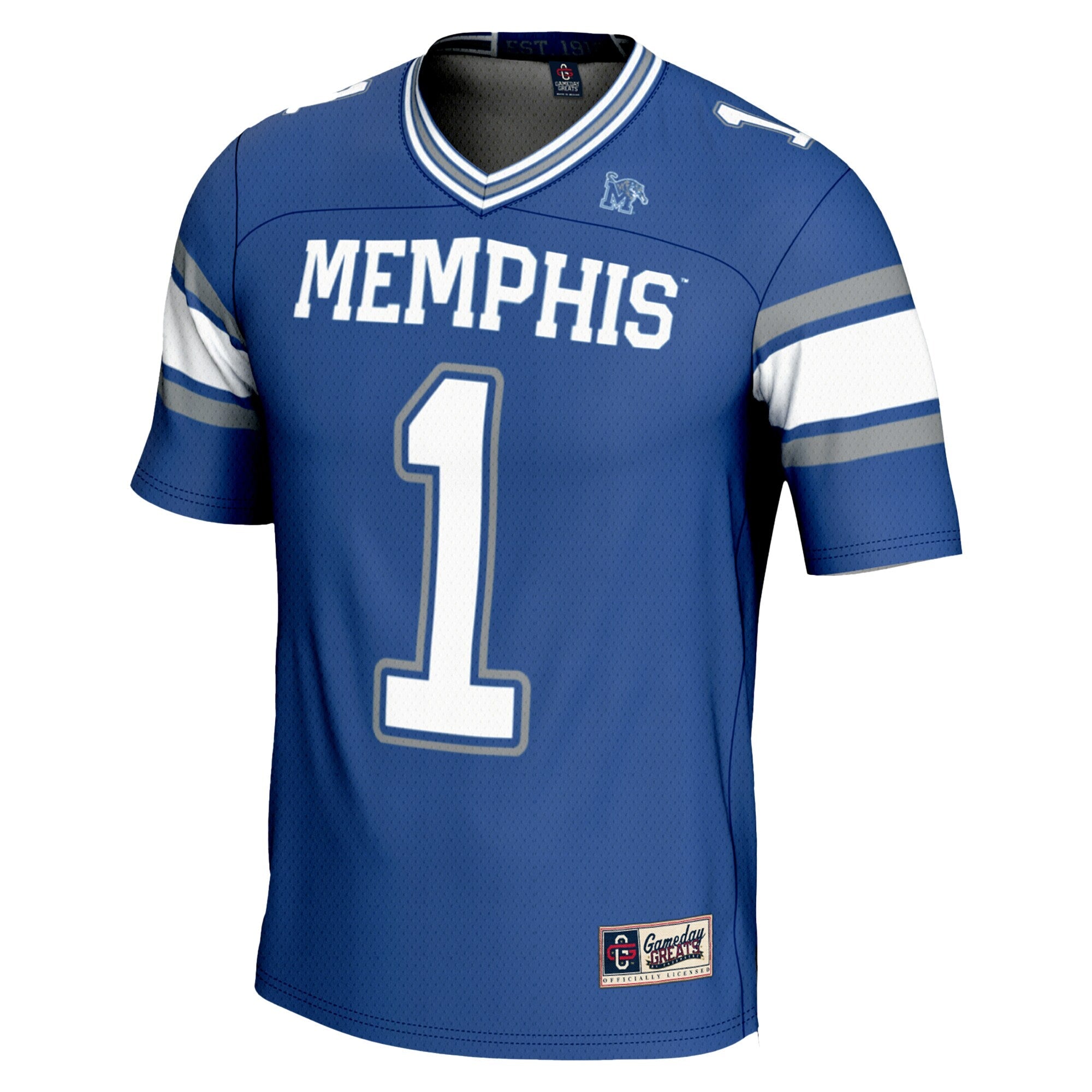 GameDay Greats #1 Royal Memphis Tigers Endzone Football Jersey