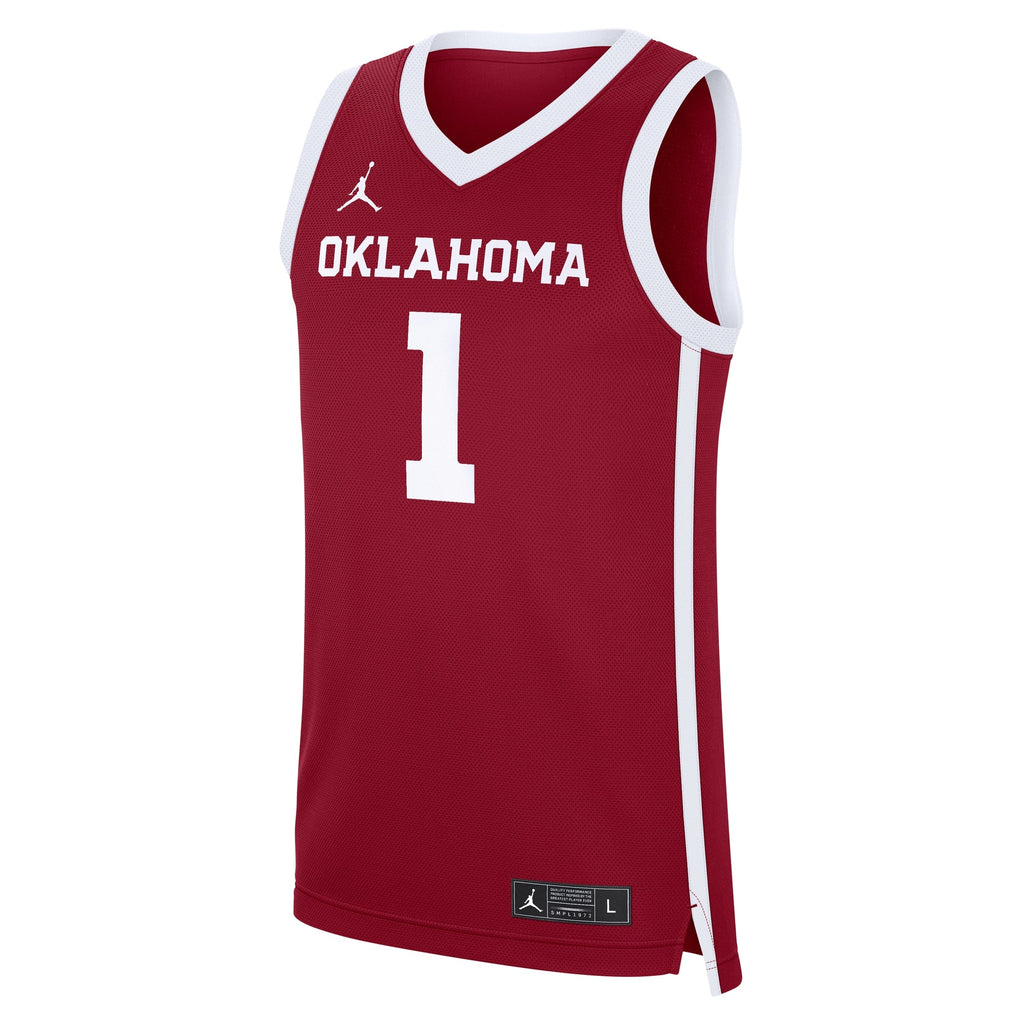 Jordan Brand Crimson Oklahoma Sooners #1 Road Replica Basketball Jersey