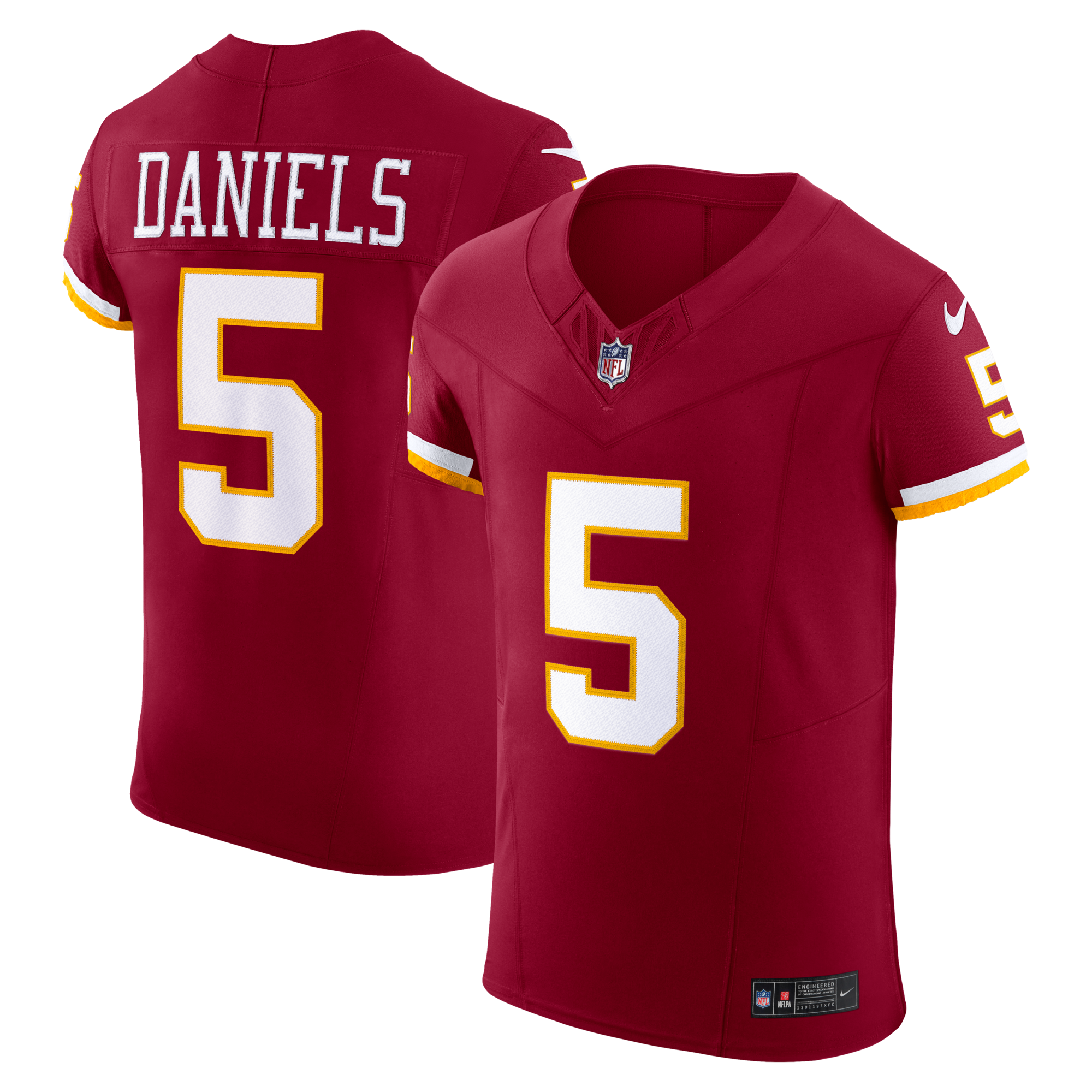 Washington Commanders Jayden Daniels Nike Burgundy Team Vapor F.U.S.E. Elite Jersey