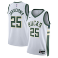 Milwaukee Bucks Nike Association Edition Swingman Jersey - White - Kasparas Jaku?ionis