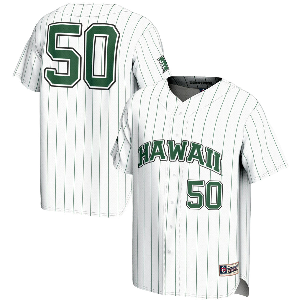 GameDay Greats #1 White Hawaii Rainbow Warriors Lightweight Baseball Jersey