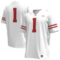 Under Armour #1 White Wisconsin Badgers Replica Football Jersey