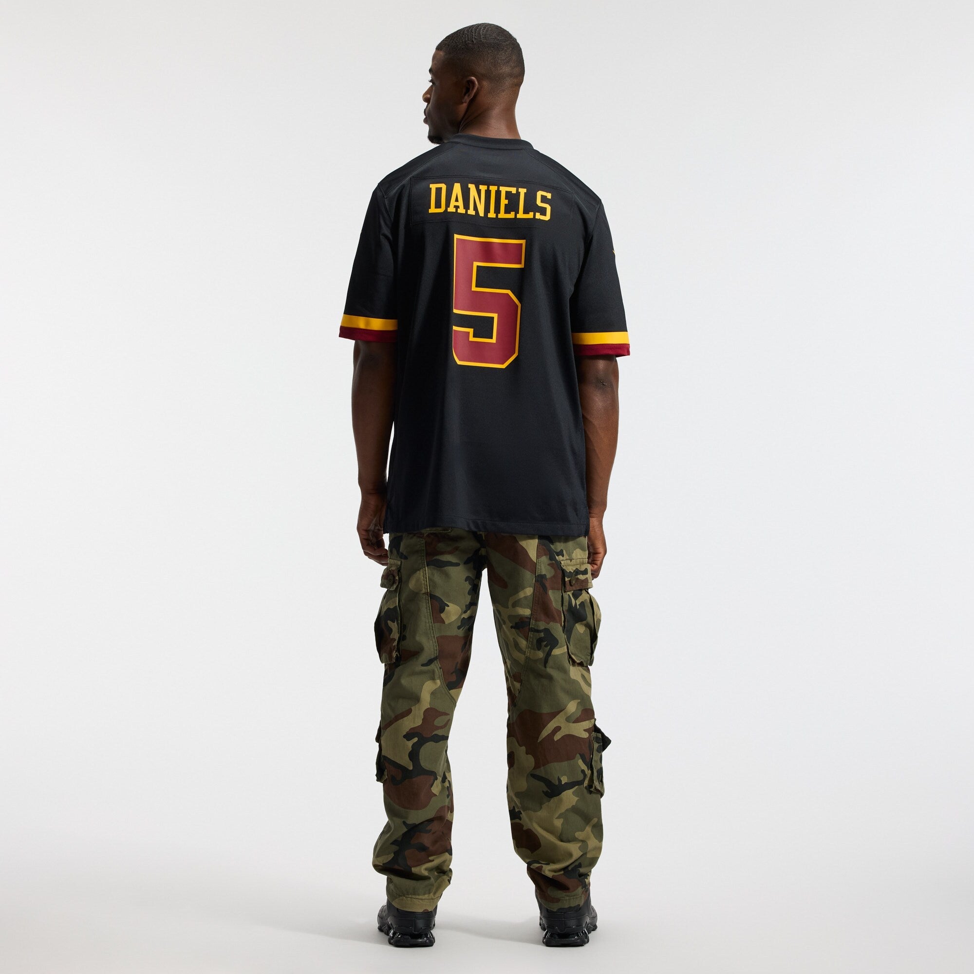 Hail Raiser Washington Commanders Jayden Daniels Nike Black Alternate Game Jersey