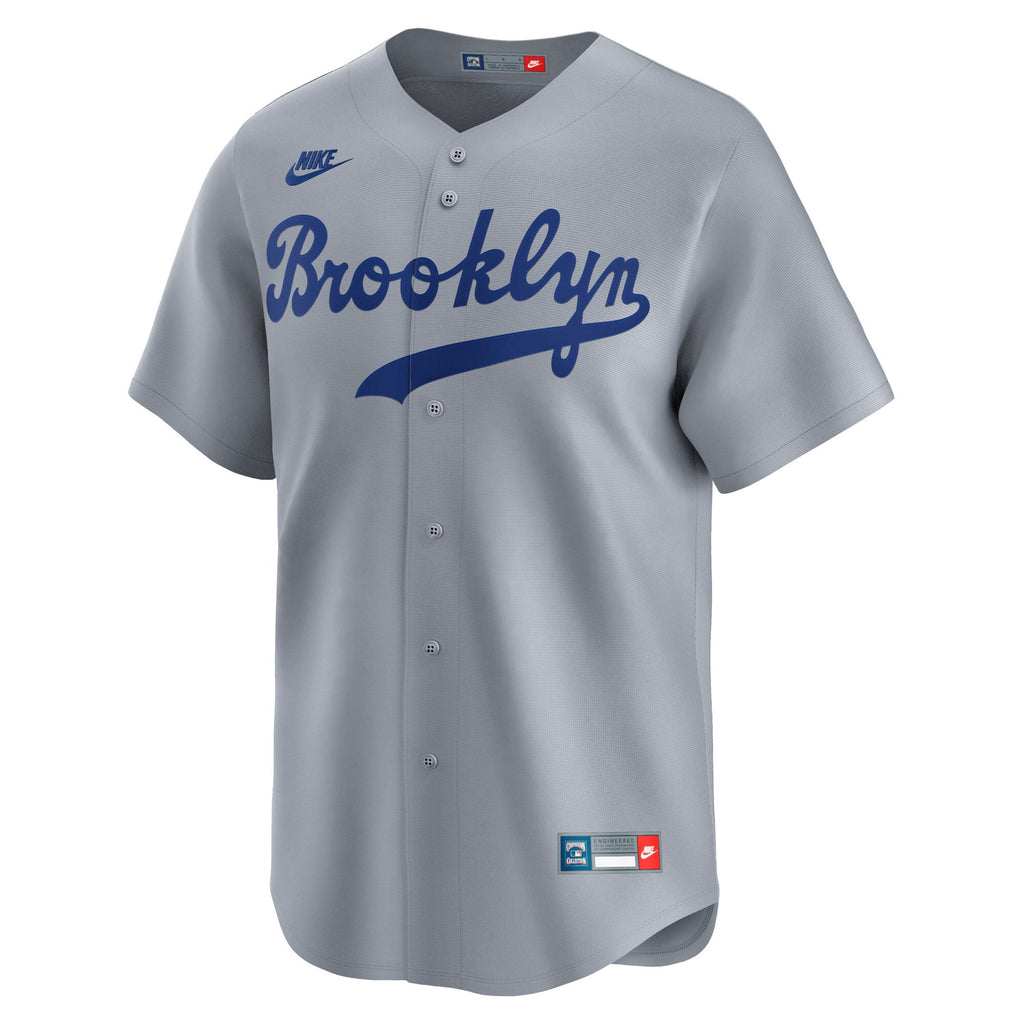 Brooklyn Dodgers Jackie Robinson Nike Gray Throwback Cooperstown Collection Limited Jersey