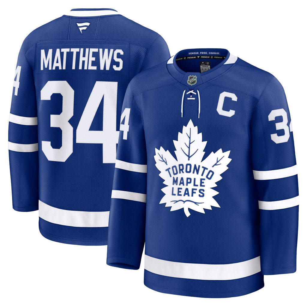 Toronto Maple Leafs Auston Matthews Fanatics Blue Captain Patch Home Premium Jersey