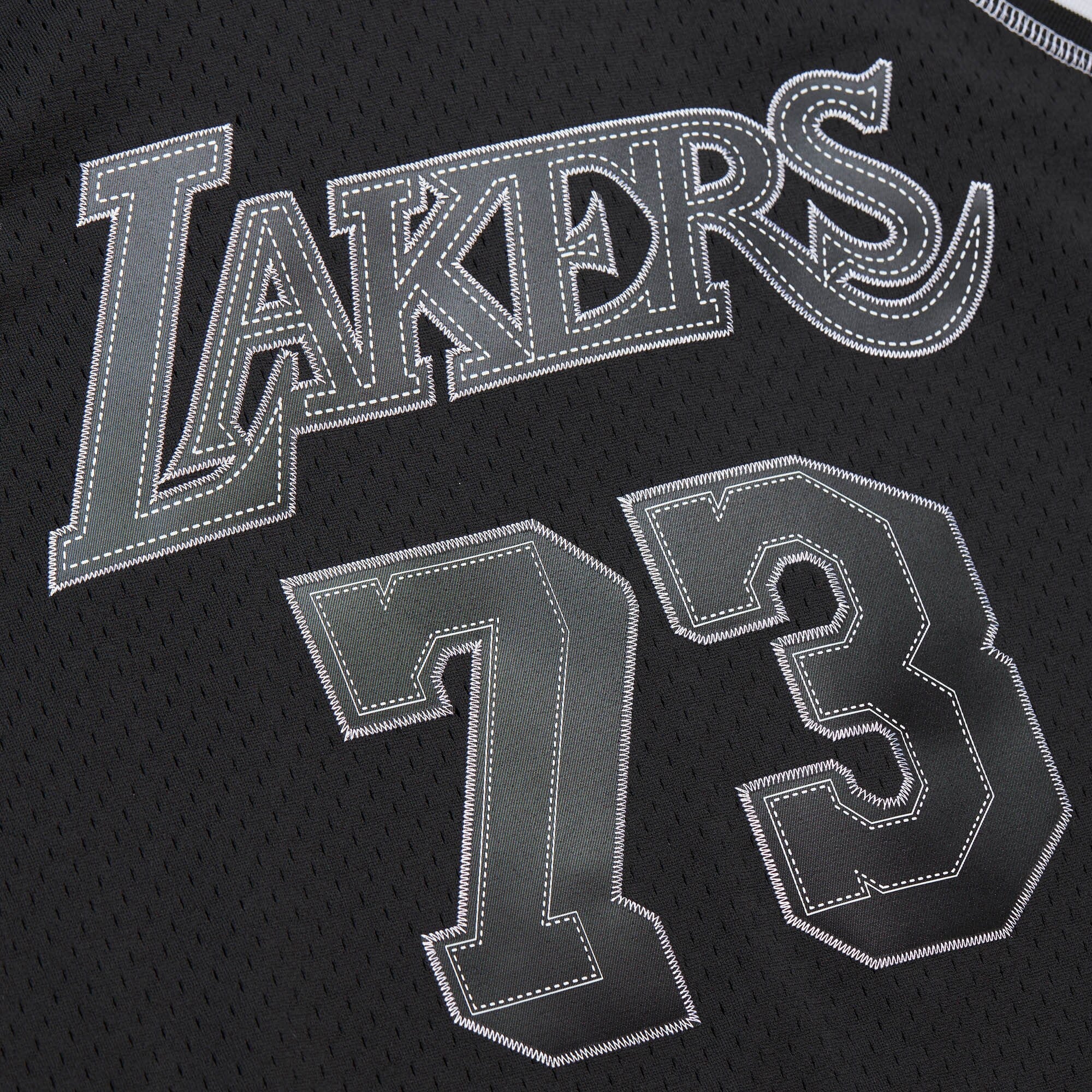Los Angeles Lakers Mitchell & Ness Dennis Rodman 1998 Contrast 2K Swingman Jersey - Black