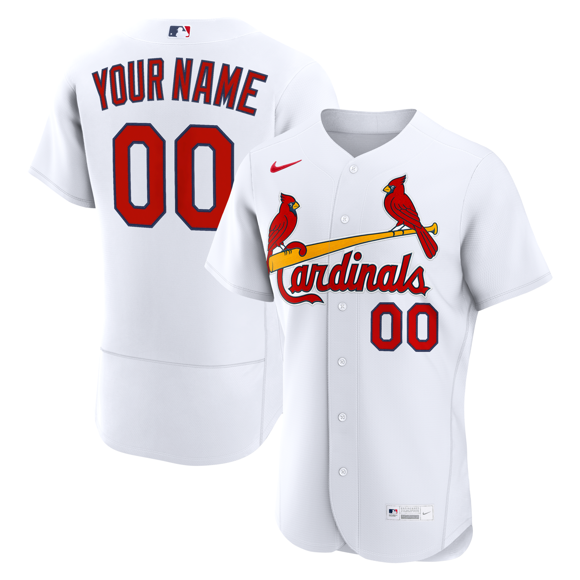 St. Louis Cardinals Nike White Home Authentic Custom Jersey