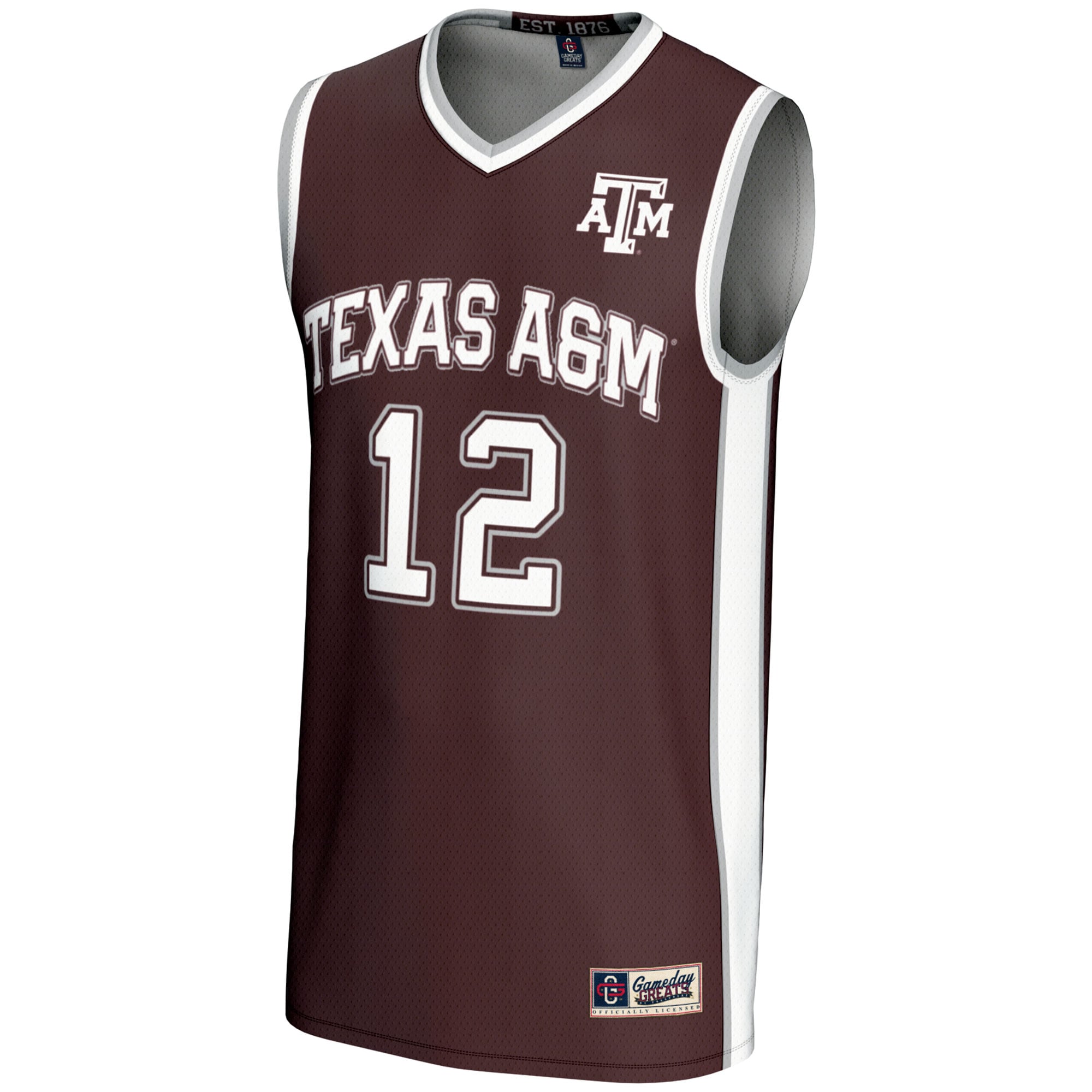 GameDay Greats #12 Maroon Texas A&M Aggies Basketball Lightweight Fashion Jersey
