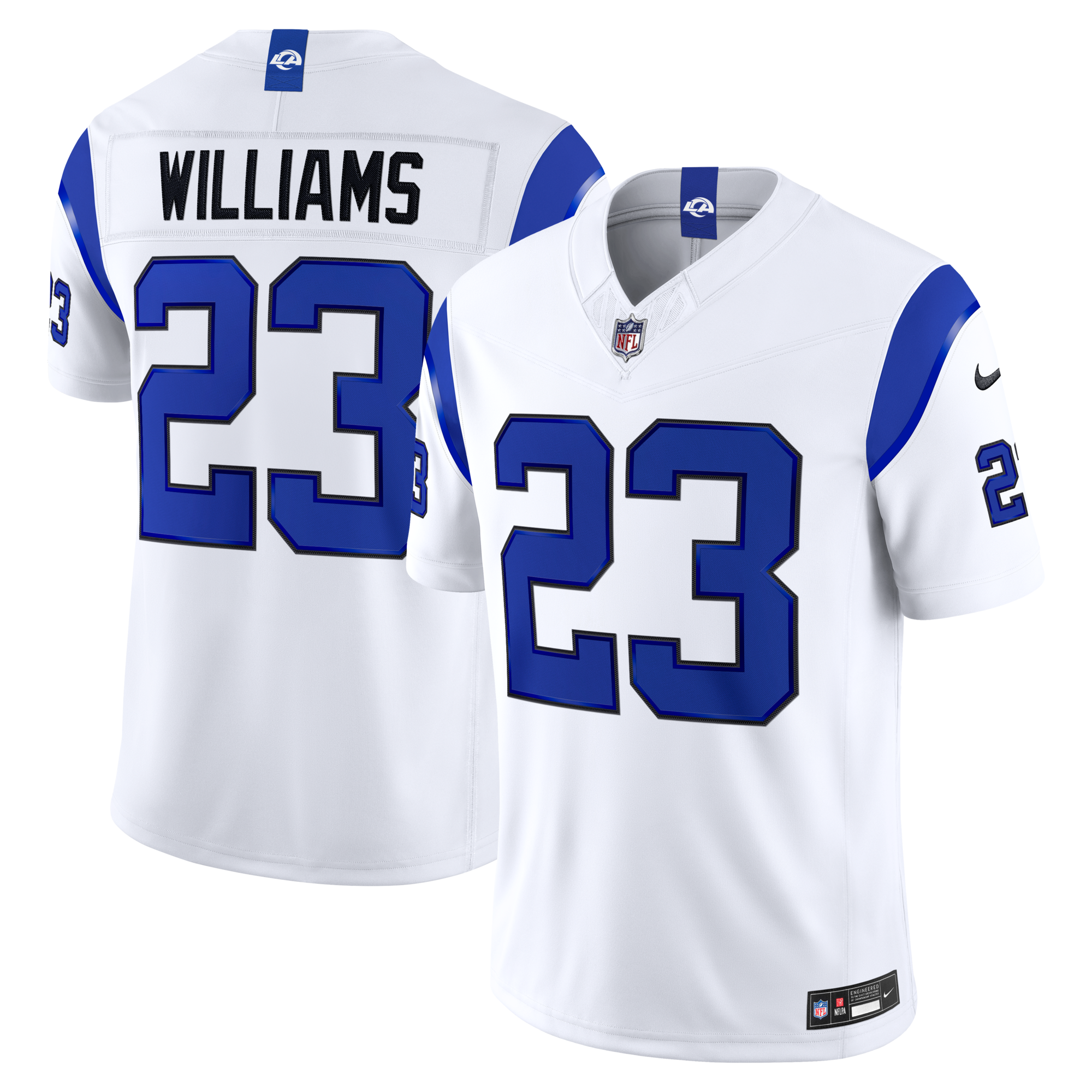 Los Angeles Rams Kyren Williams Nike Fearsome White Vapor F.U.S.E. Stitched Limited Jersey