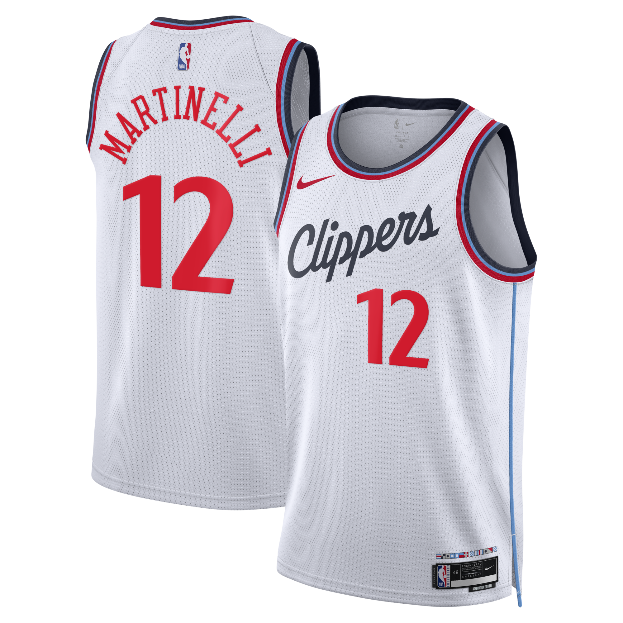 Los Angeles Clippers Nike Replica Association Edition Swingman Jersey - White - Nick Martinelli
