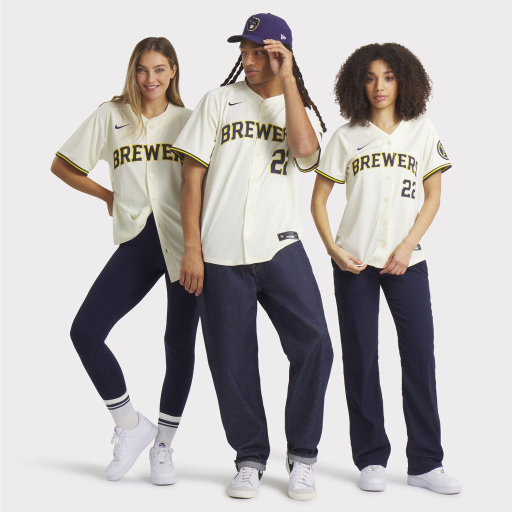Milwaukee Brewers Christian Yelich Nike Cream Home Limited Player Jersey