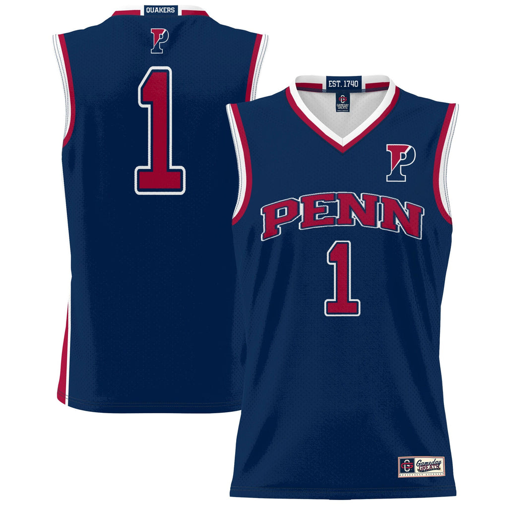 GameDay Greats #1 Navy Pennsylvania Quakers Lightweight Basketball Jersey