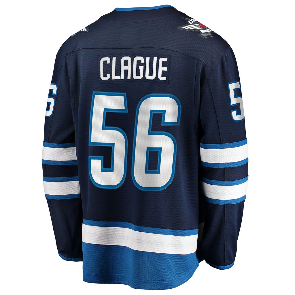 Winnipeg Jets Kale Clague Fanatics Navy Home Breakaway Jersey