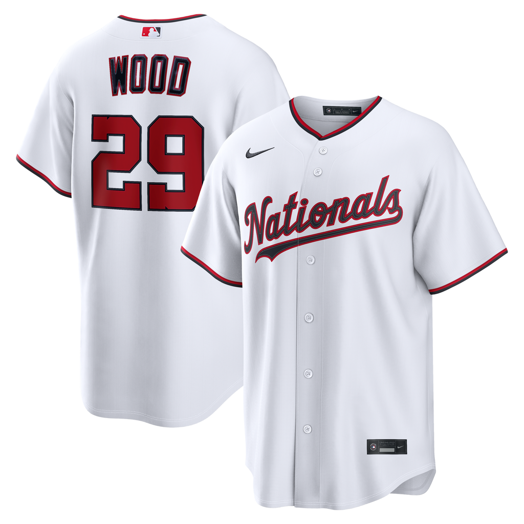 Washington Nationals James Wood Nike White Home Replica Jersey