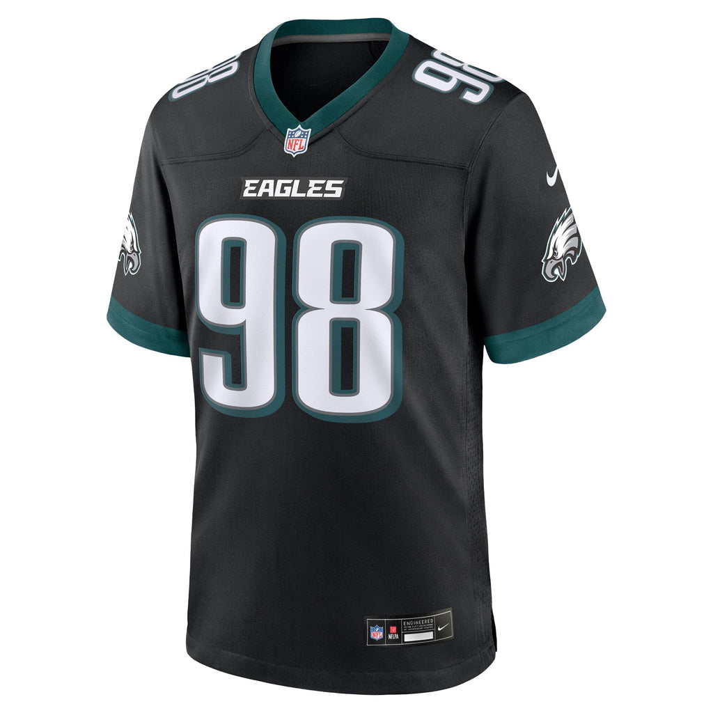 Philadelphia Eagles Jalen Carter Nike Black Alternate Game Player Jersey