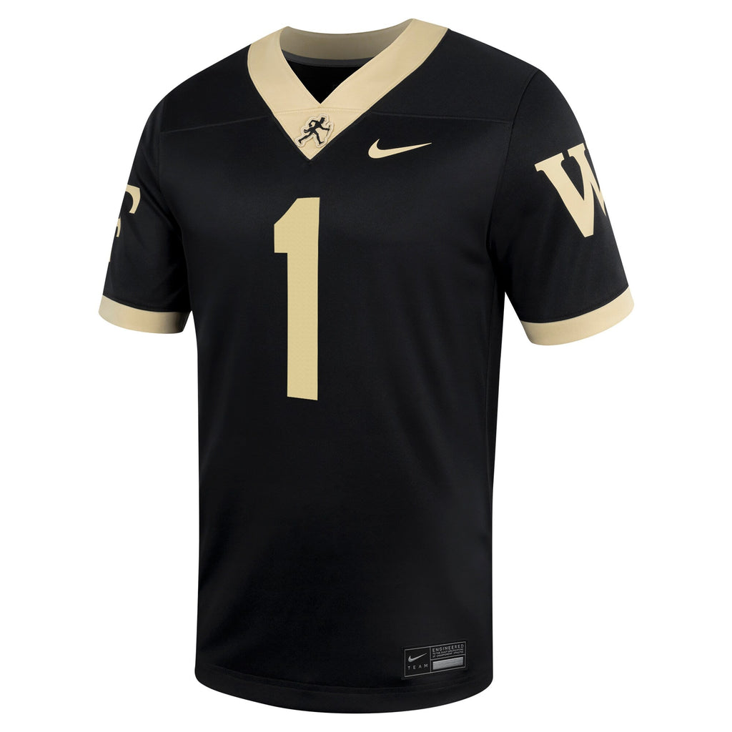 Nike #1 Black Wake Forest Demon Deacons Untouchable Football Jersey