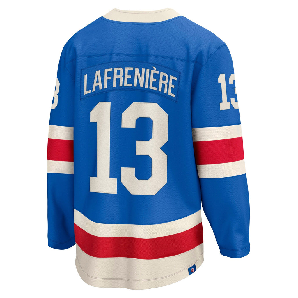 New York Rangers Alexis Lafreniere Fanatics Blue Centennial Breakaway Jersey