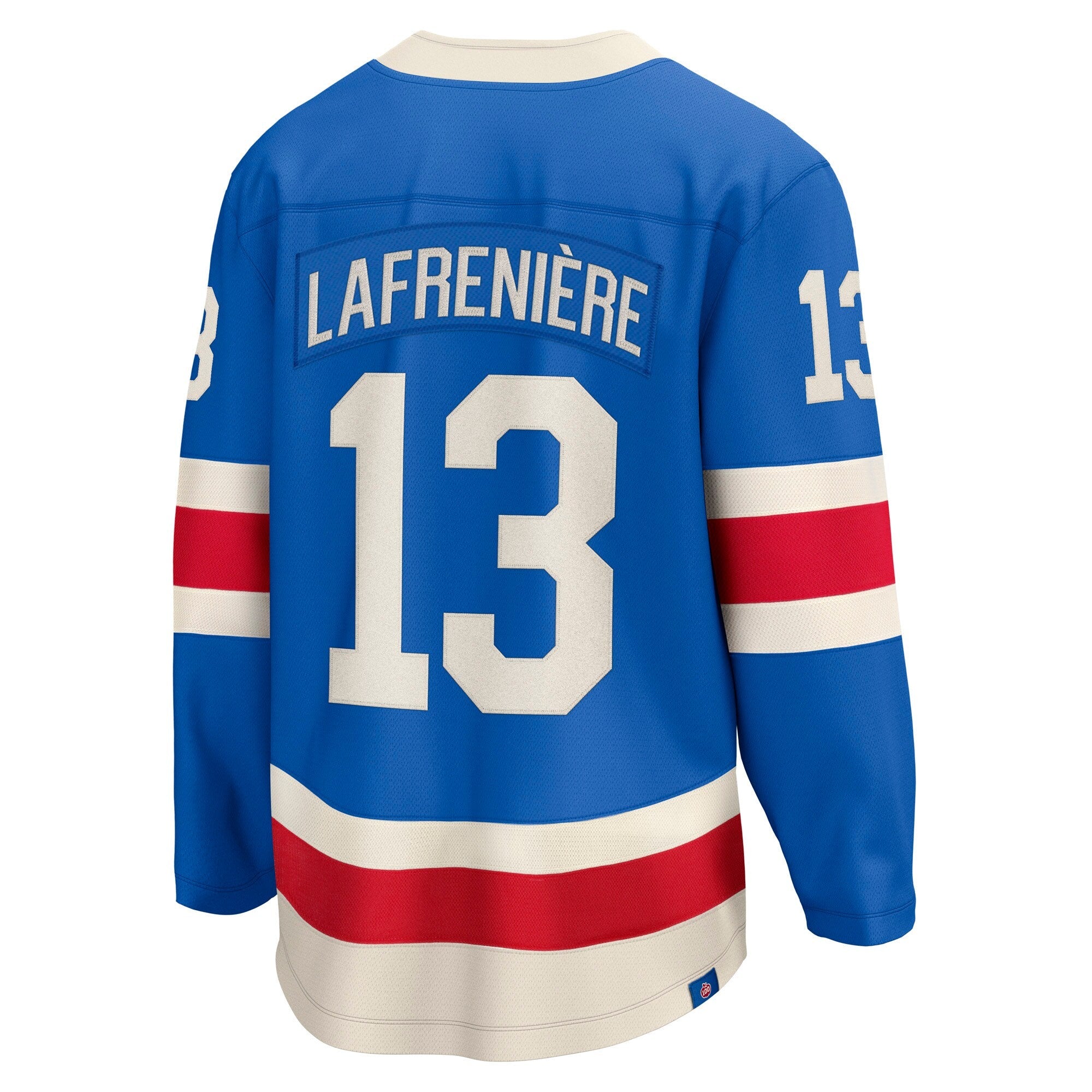 New York Rangers Alexis Lafreniere Fanatics Blue Centennial Breakaway Jersey
