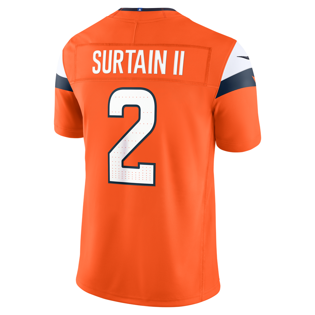 Denver Broncos Patrick Surtain II Nike Orange Team Vapor F.U.S.E. Stitched Limited Jersey