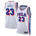 Philadelphia 76ers Nike Association Edition Swingman Jersey - White - Lebron James