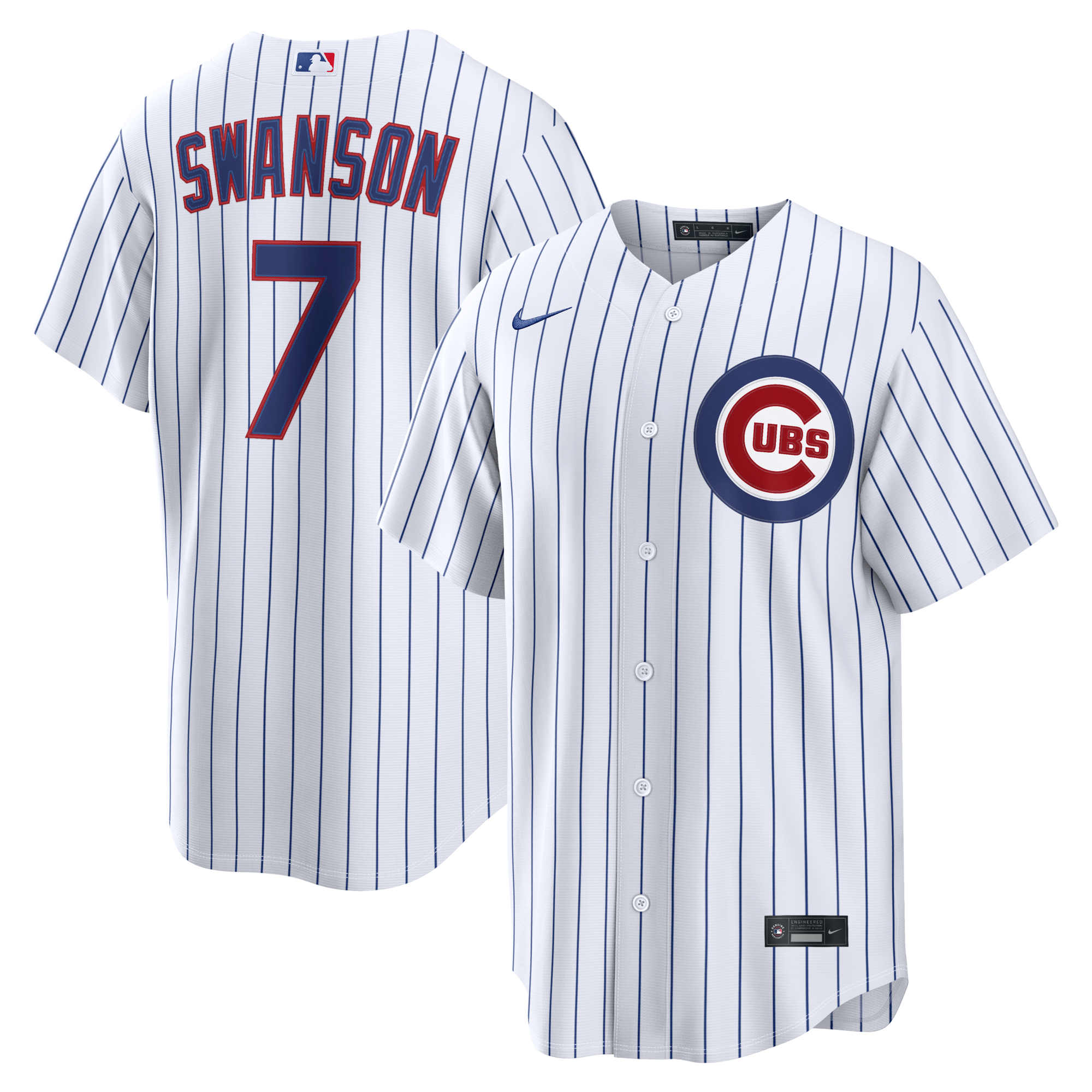 Chicago Cubs Dansby Swanson Nike White Home Replica Jersey