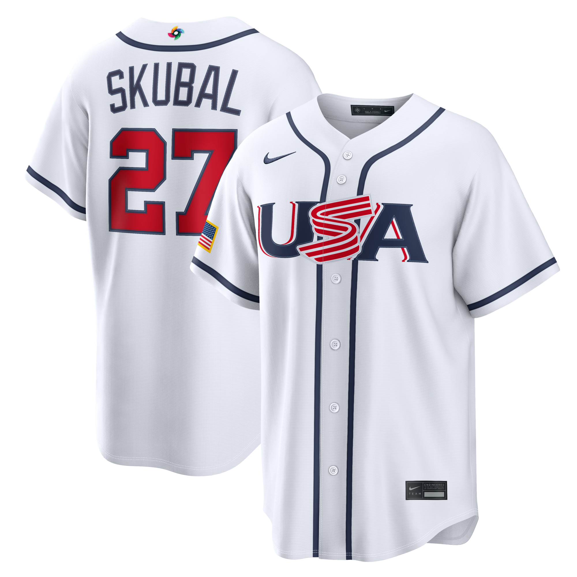 USA Baseball Tarik Skubal Nike White 2026 World Baseball Classic Home Stadium Jersey