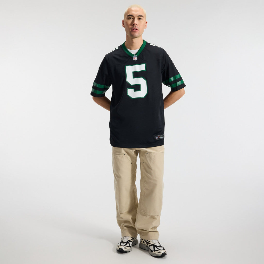 New York Jets Garrett Wilson Nike Legacy Black Alternate Game Jersey