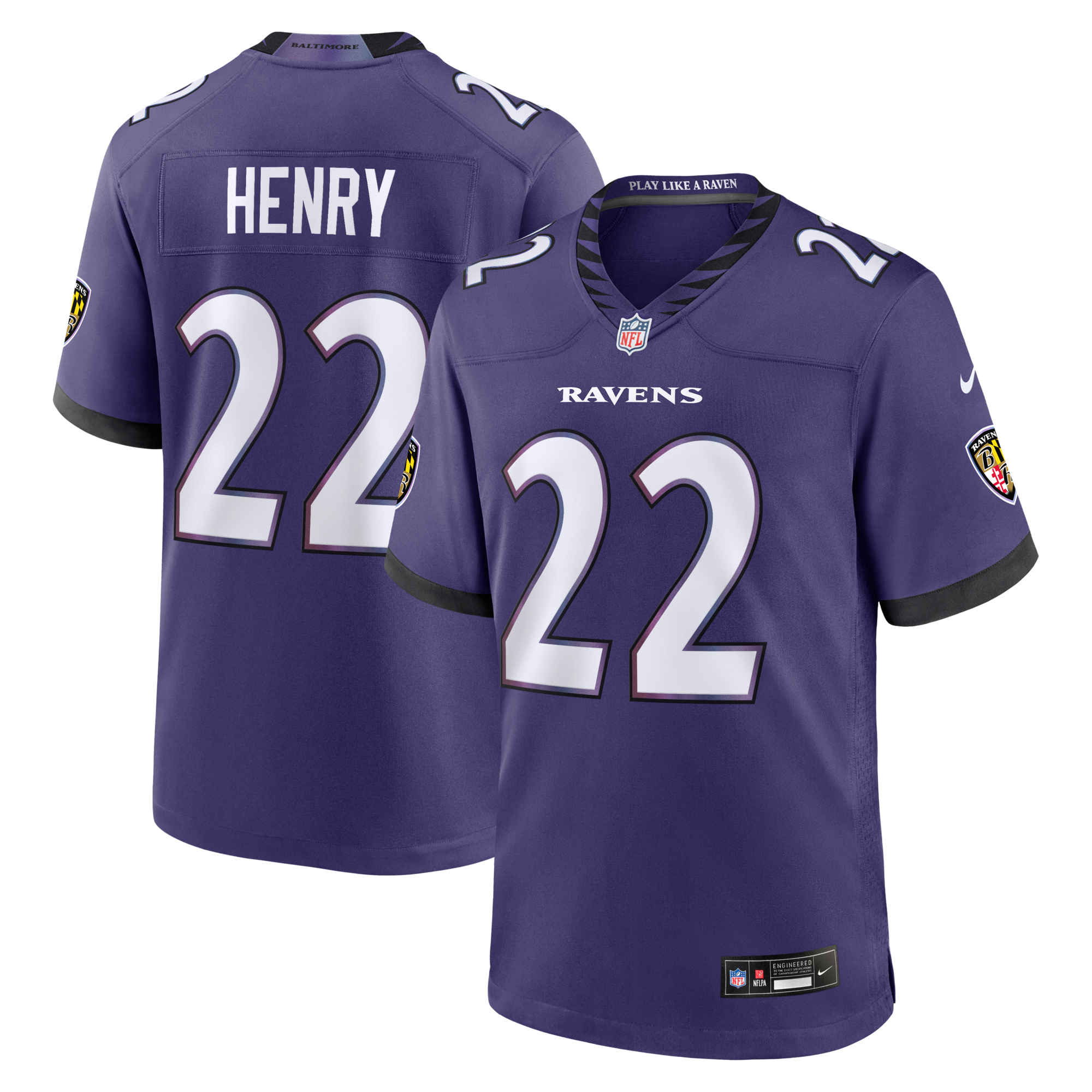 Baltimore Ravens Derrick Henry Nike Purple Team Game Jersey