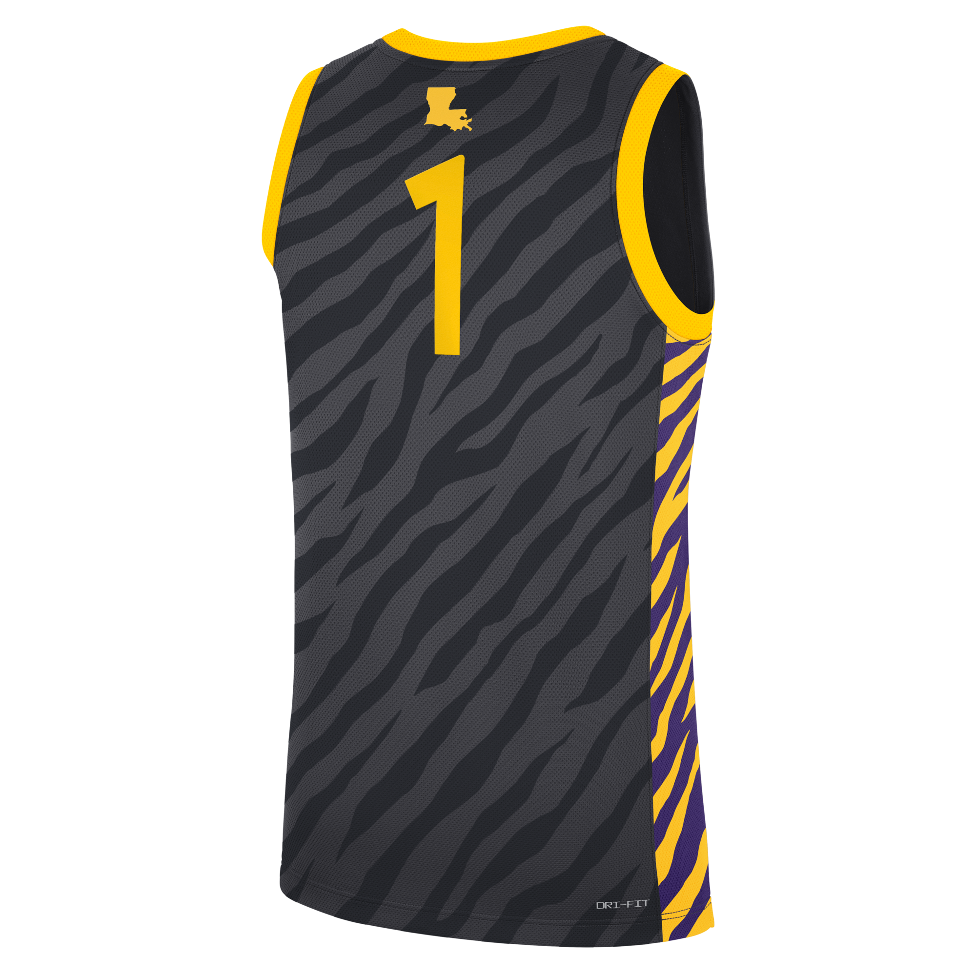 Nike #1 Anthracite LSU Tigers Replica Basketball Jersey