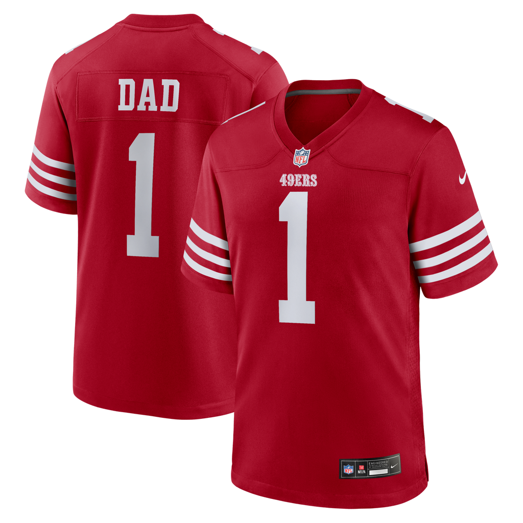 San Francisco 49ers Number 1 Dad Nike Scarlet Game Jersey