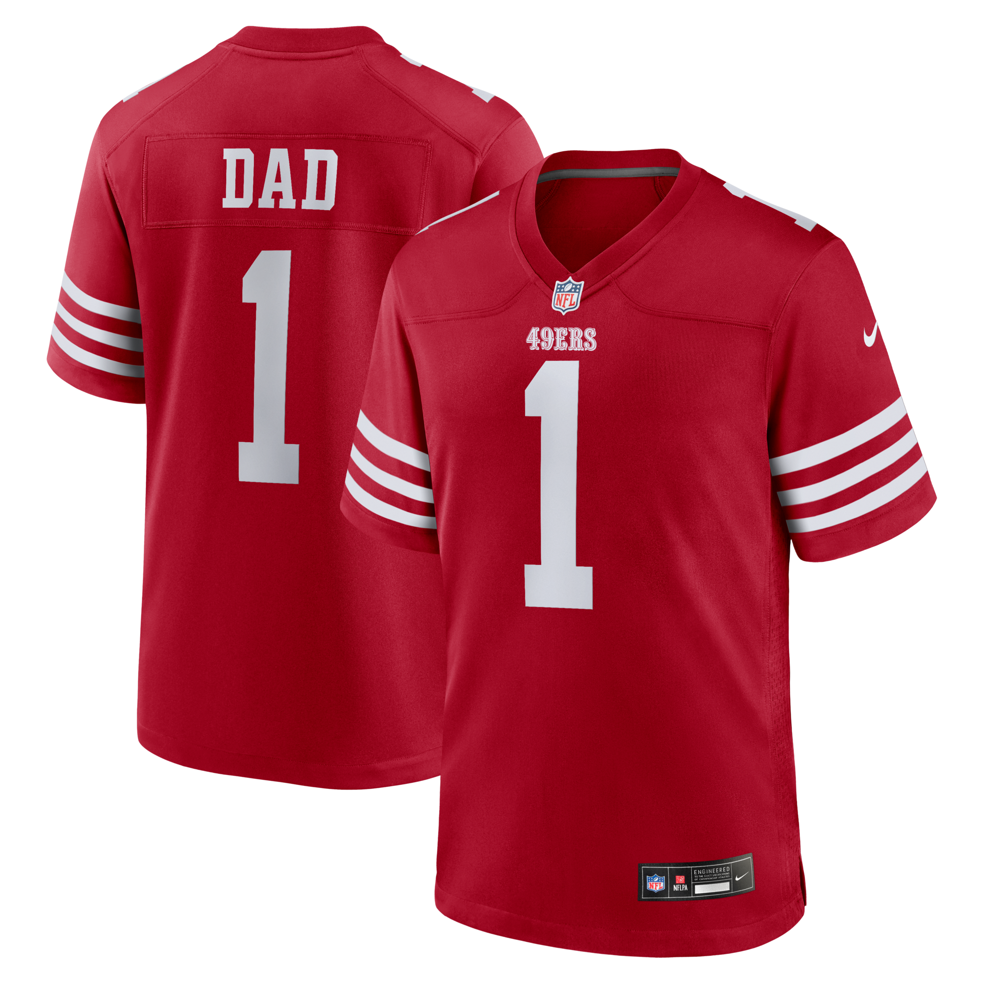 San Francisco 49ers Number 1 Dad Nike Scarlet Game Jersey