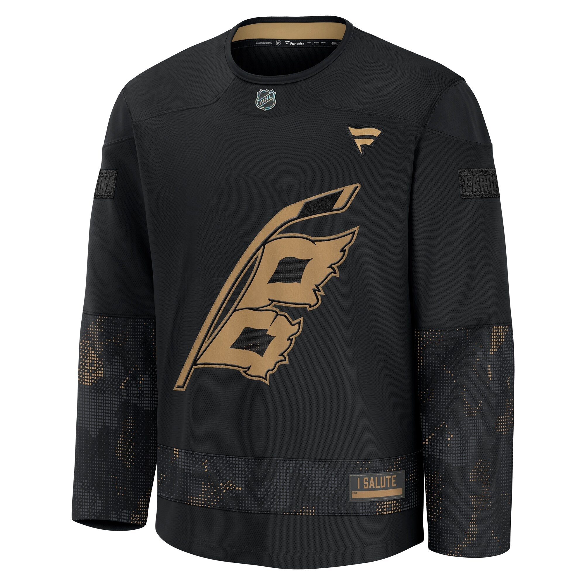 Carolina Hurricanes Fanatics Black 2024 Military Appreciation Practice Jersey