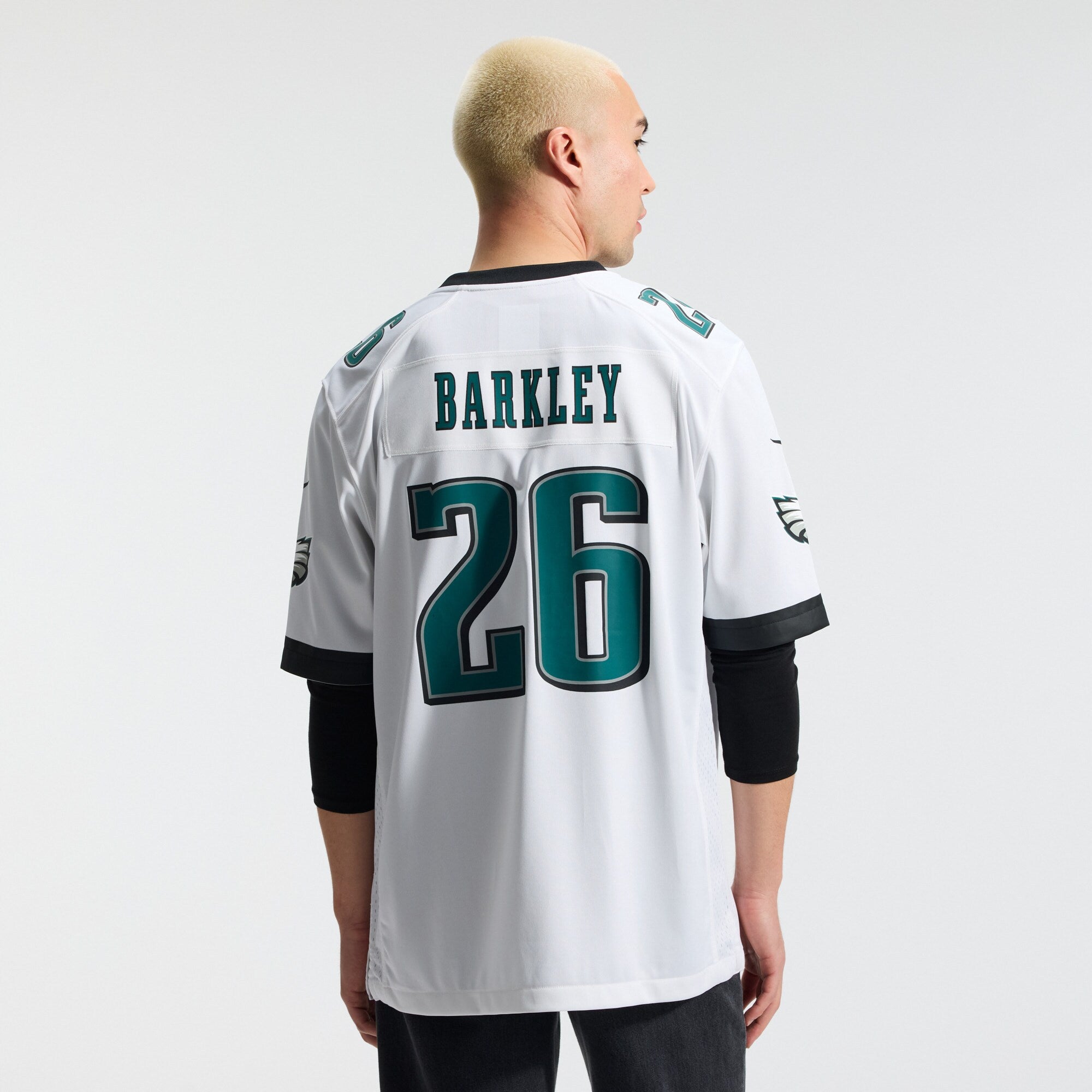 Philadelphia Eagles Saquon Barkley Nike White Game Jersey