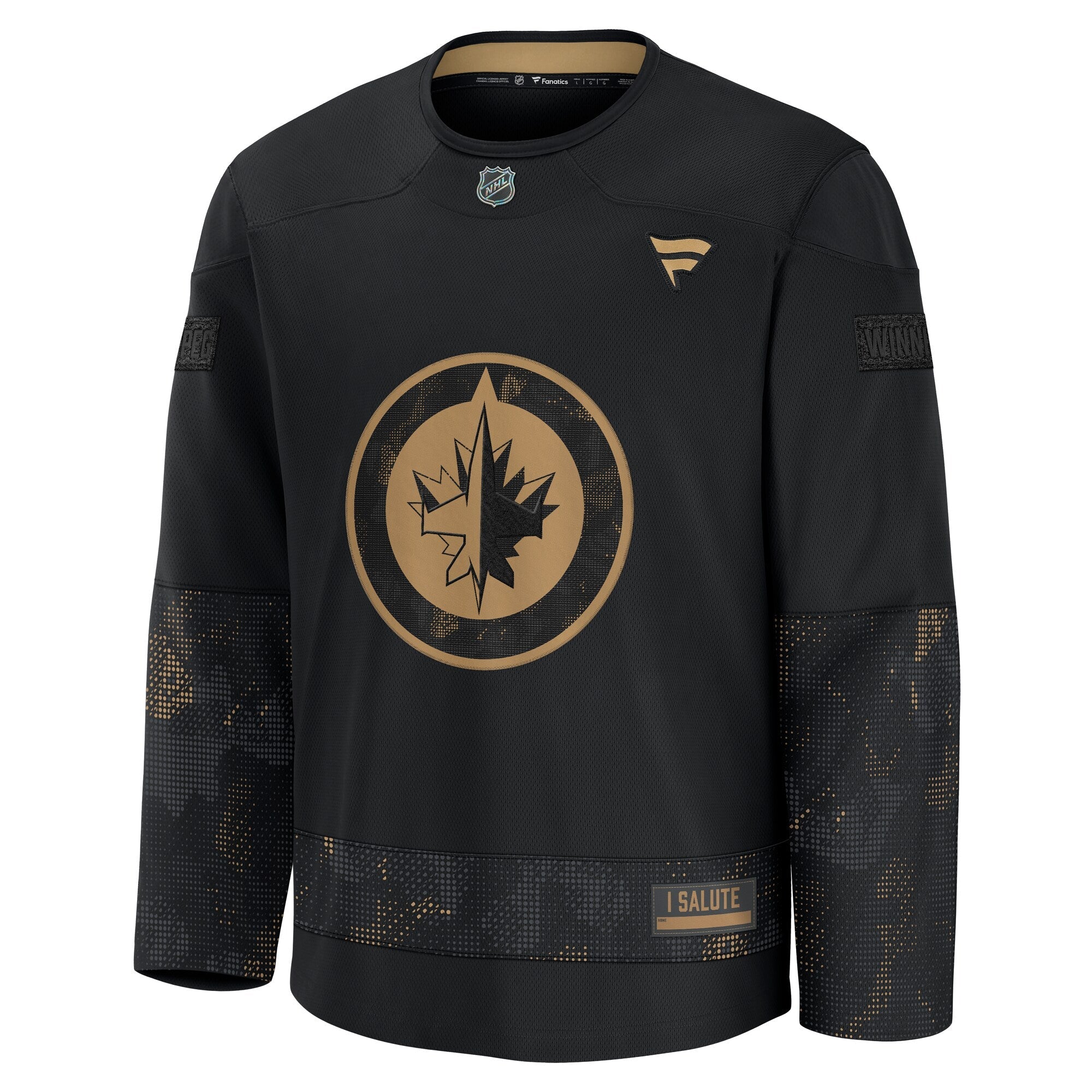Winnipeg Jets Fanatics Black 2024 Military Appreciation Practice Jersey